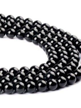 Black Obsidian Round 4mm Gemstone Beads Bulk Lot 50 pcs